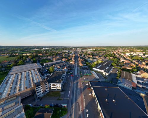 luchtfoto van epc huizen Woningen in Hasselt – regio waar 112EPC actief is